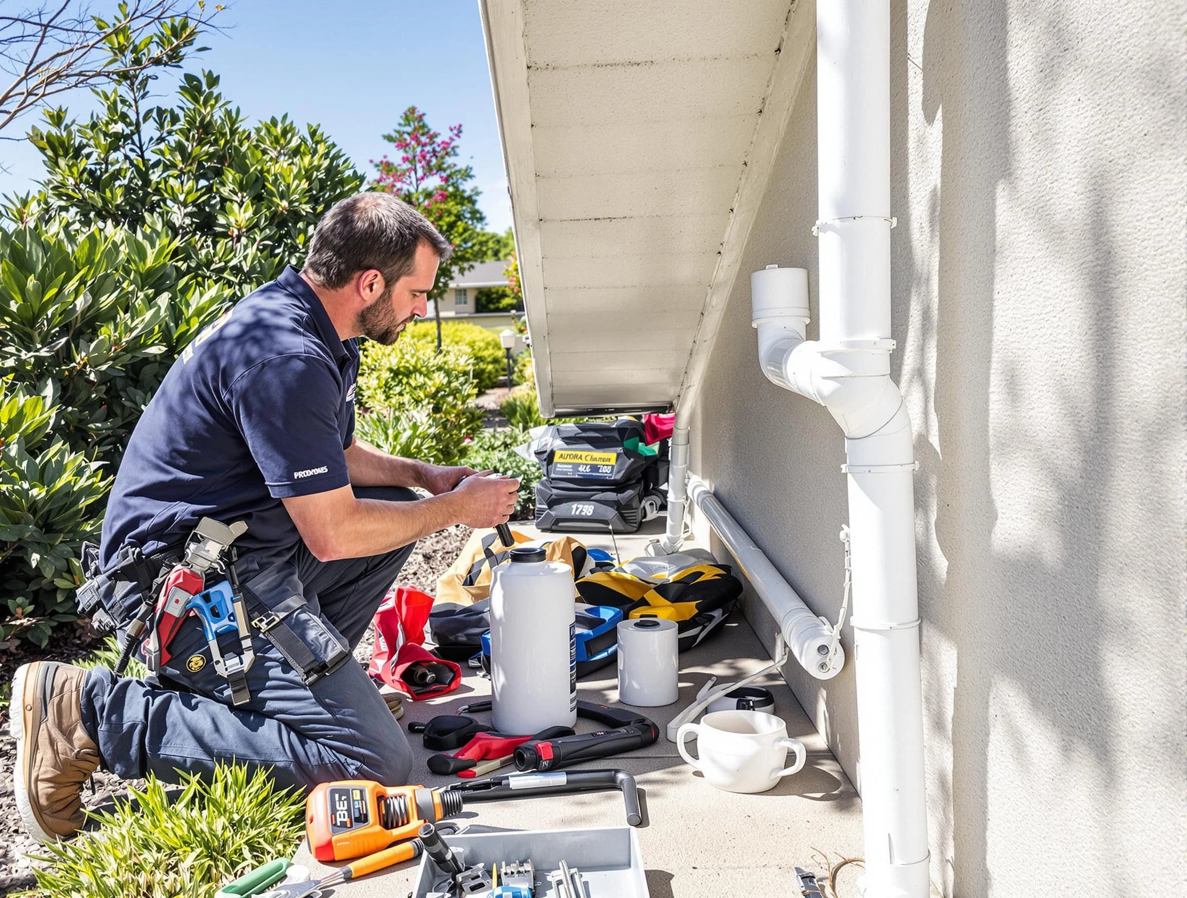 Green Roofing Company expert fixing a downspout in Green, OH