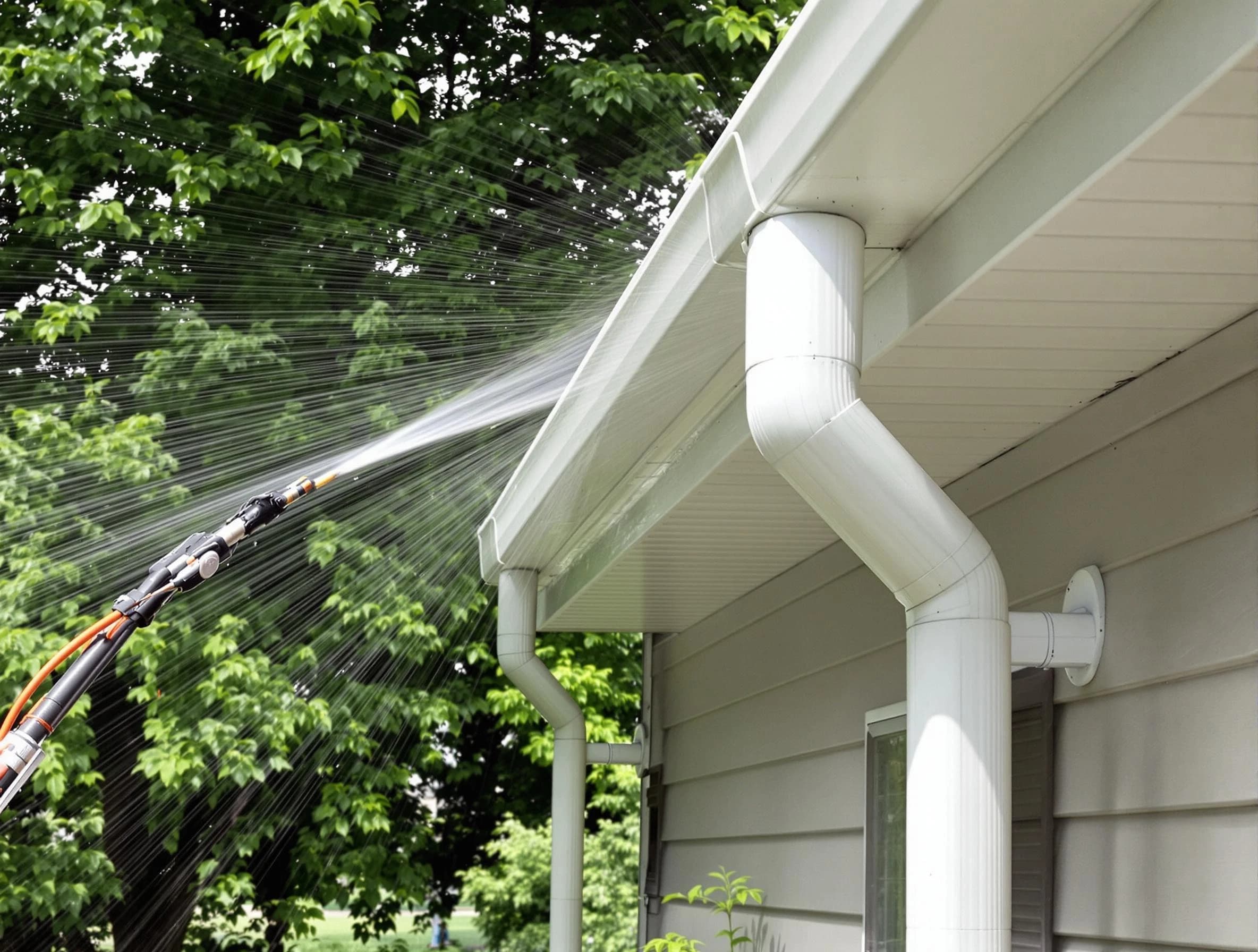 Cleared gutters by Green Roofing Company for a clean drainage system in Green, OH