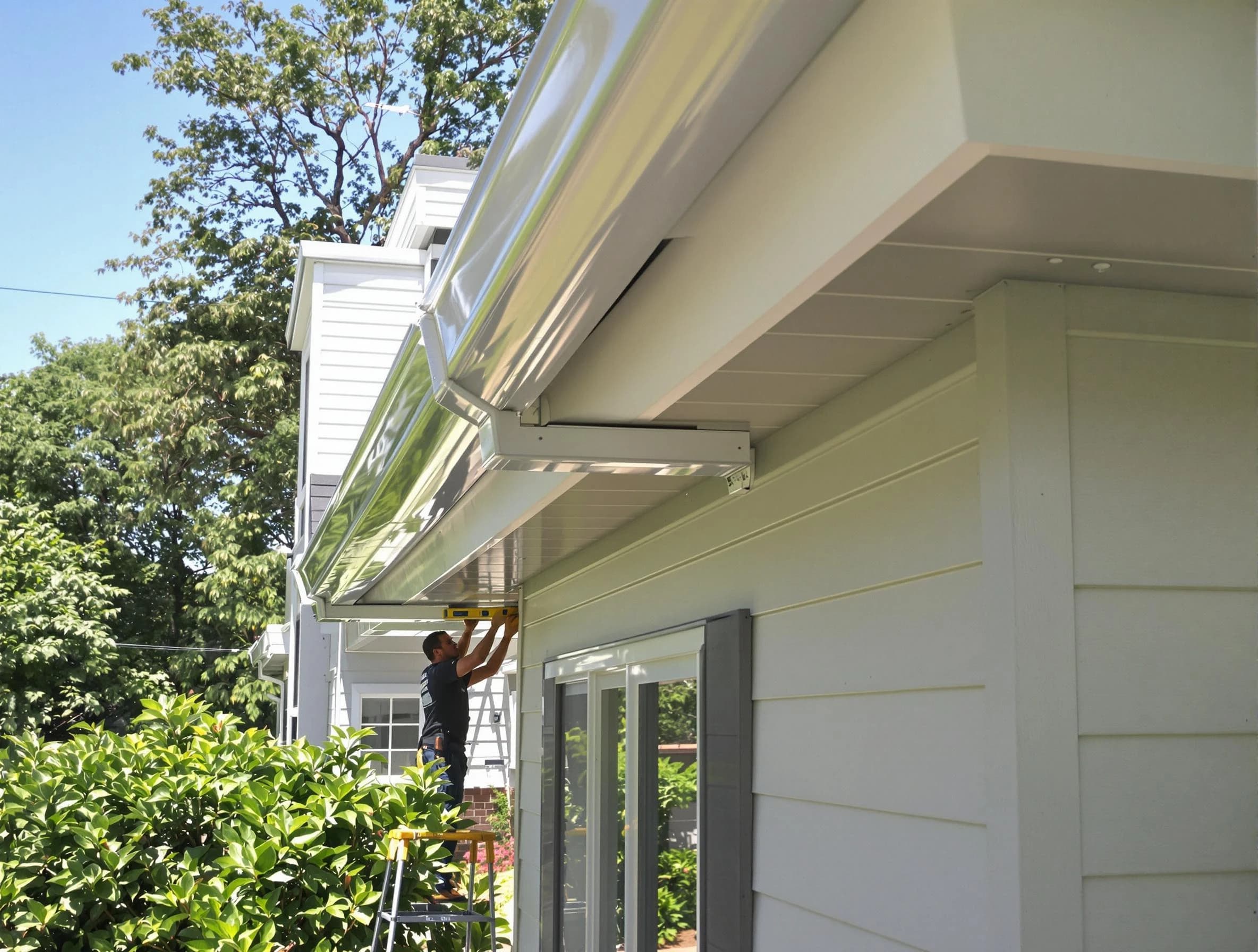 Properly aligned gutter system installed by Green Roofing Company in Green, OH