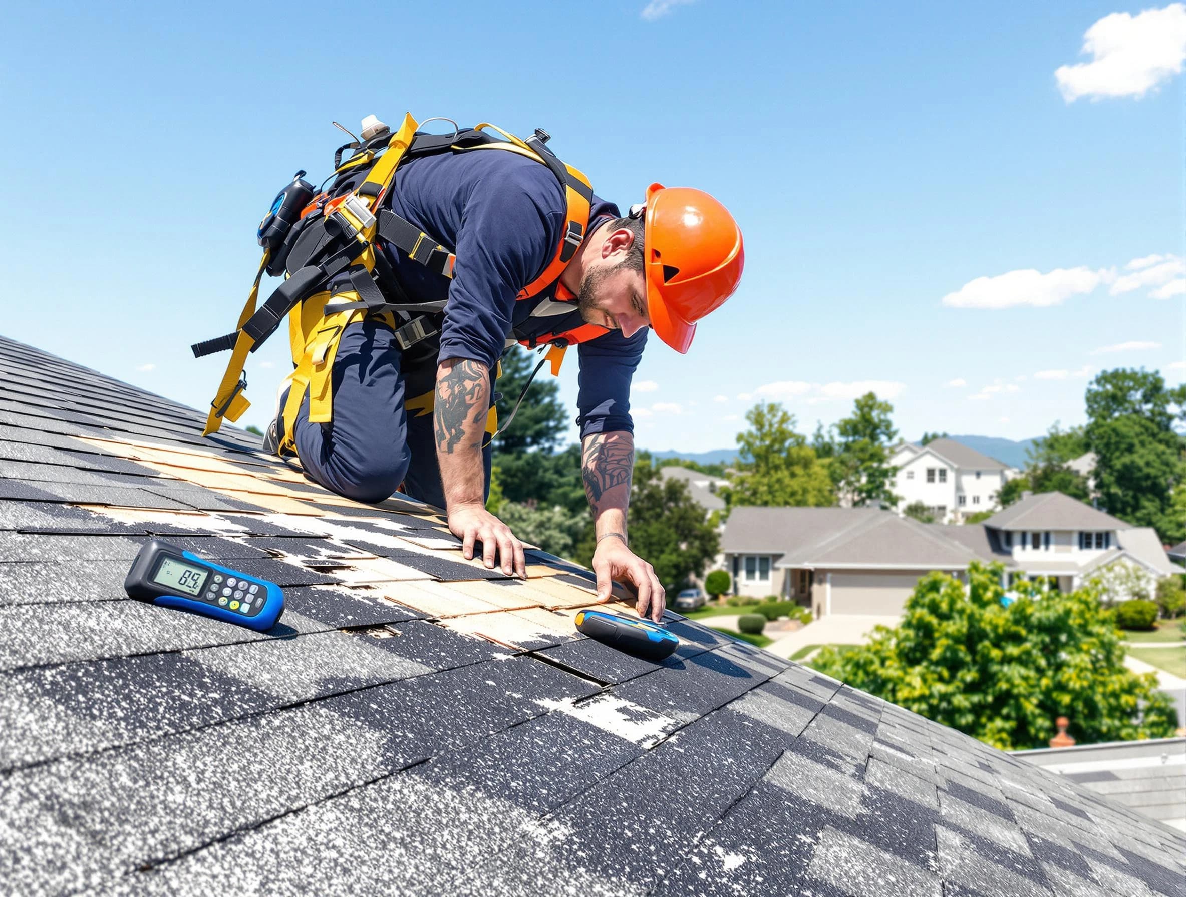 Green Roofing Company professional performing roof repairs in Green, OH