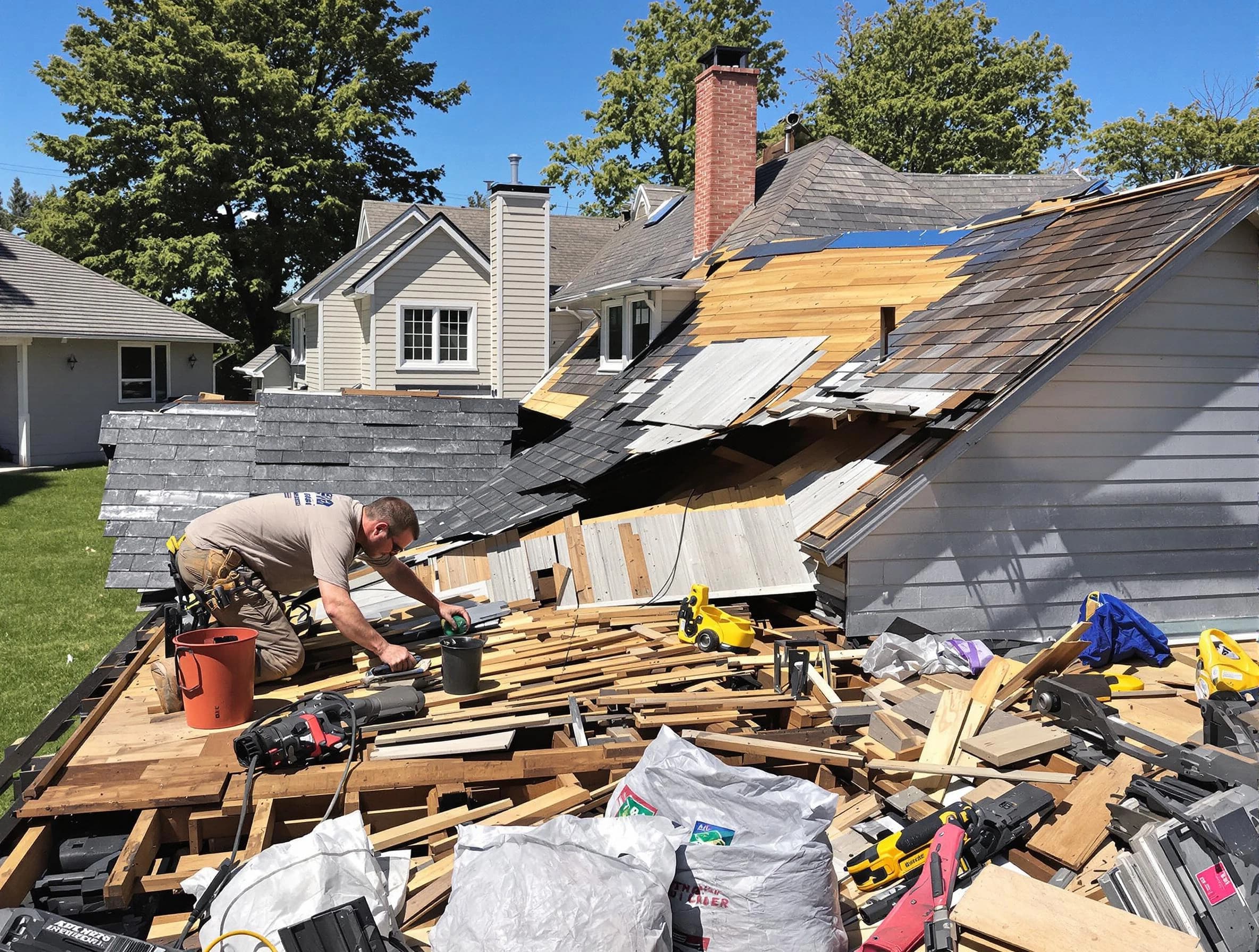 Green Roofing Company completing a roof replacement in Green, OH