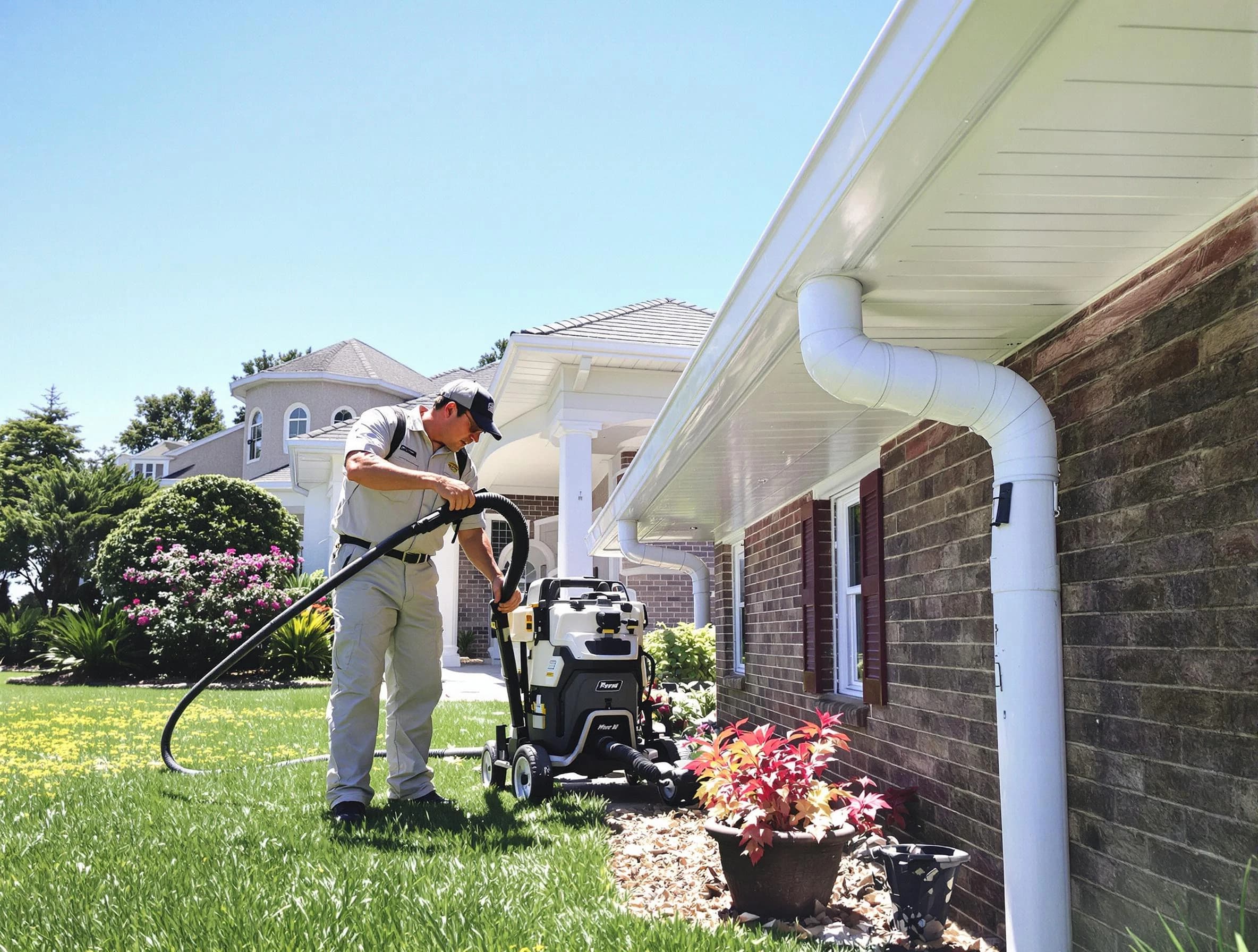 Downspout Cleaning in Green