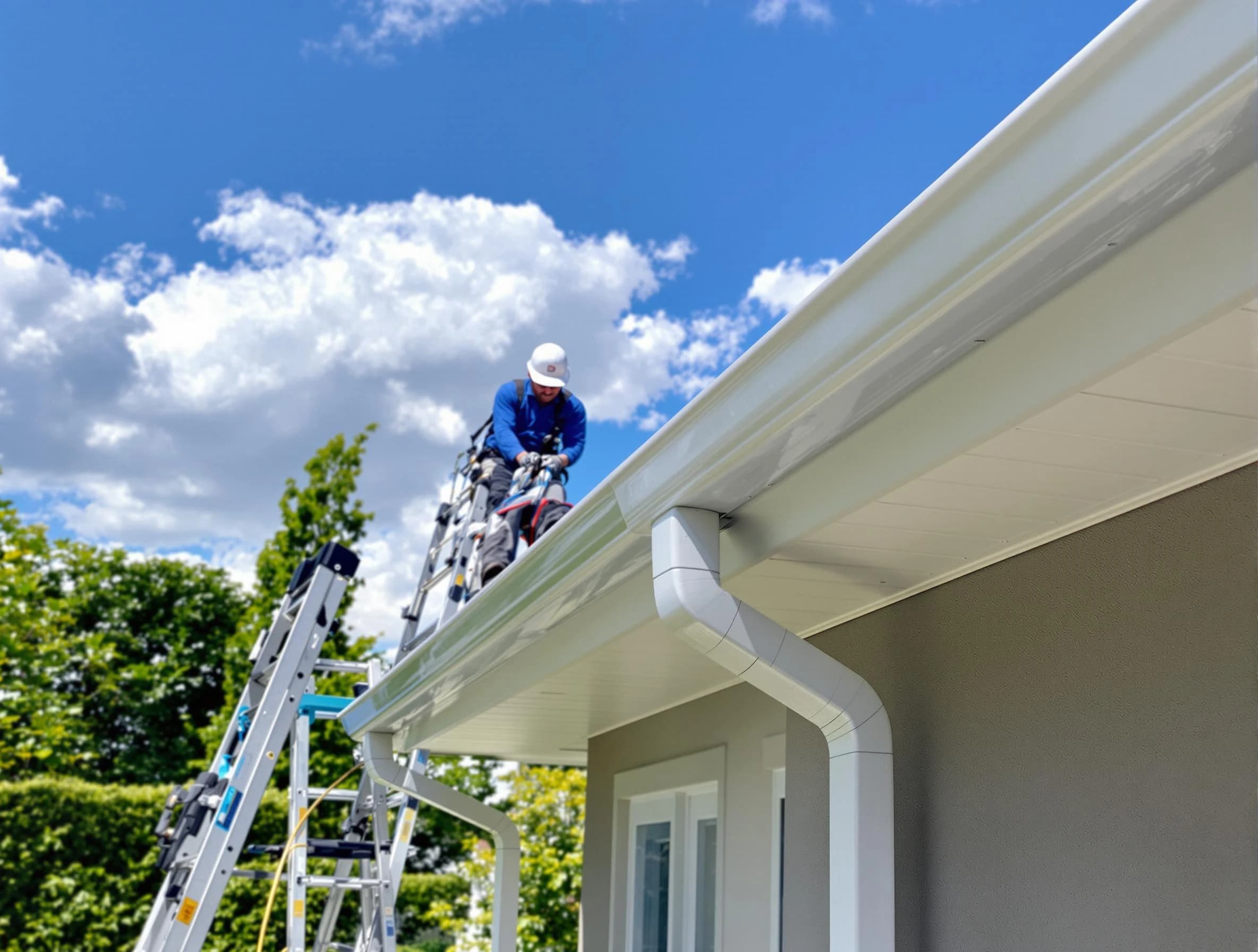 Rain Gutters in Green